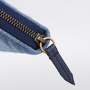 GUCCI GG Marmont Long Wallet Denim Blue Gold 443123 Auth 212577M-12