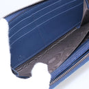 GUCCI GG Marmont Long Wallet Denim Blue Gold 443123 Auth 212577M-18