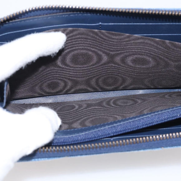 GUCCI GG Marmont Long Wallet Denim Blue Gold 443123 Auth 212577M