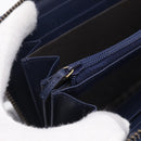 GUCCI GG Marmont Long Wallet Denim Blue Gold 443123 Auth 212577M-21
