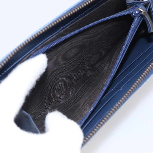 GUCCI GG Marmont Long Wallet Denim Blue Gold 443123 Auth 212577M