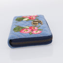 GUCCI GG Marmont Long Wallet Denim Blue Gold 443123 Auth 212577M-5