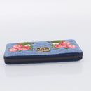 GUCCI GG Marmont Long Wallet Denim Blue Gold 443123 Auth 212577M-6