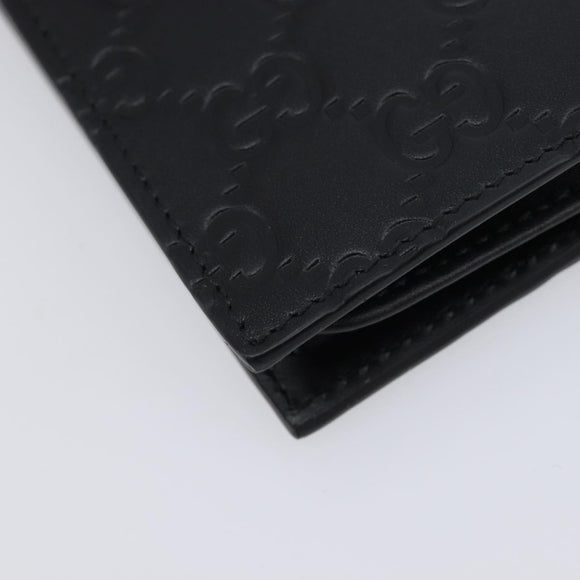 GUCCI GG Canvas Guccissima Long Wallet Leather Black Silver 473920 Auth 212578M