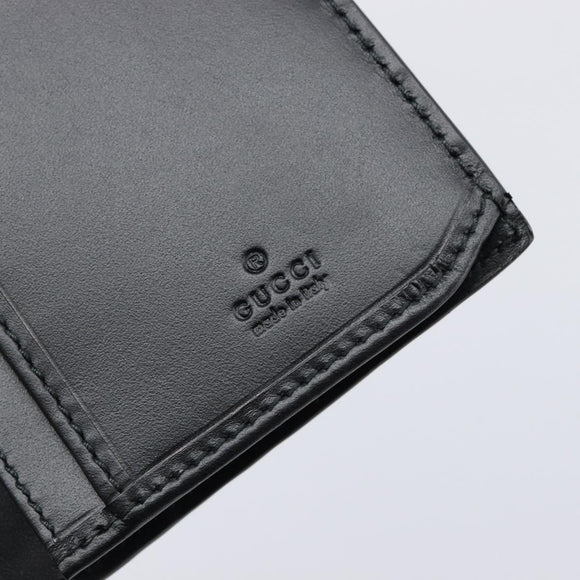 GUCCI GG Canvas Guccissima Long Wallet Leather Black Silver 473920 Auth 212578M