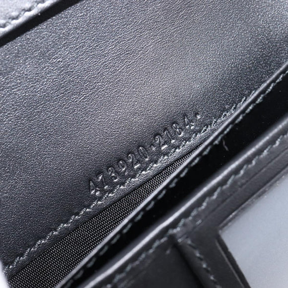 GUCCI GG Canvas Guccissima Long Wallet Leather Black Silver 473920 Auth 212578M