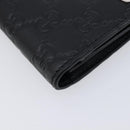 GUCCI GG Canvas Guccissima Long Wallet Leather Black Silver 473920 Auth 212578M-9
