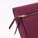HERMES Dogon Long Wallet Leather Purple Gold Auth 212580M-12