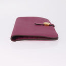 HERMES Dogon Long Wallet Leather Purple Gold Auth 212580M-5