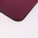 HERMES Dogon Long Wallet Leather Purple Gold Auth 212580M-8