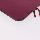 HERMES Dogon Long Wallet Leather Purple Gold Auth 212580M-9