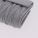 Miu Miu Matelasse Wallet Leather Gray Gold Auth 212584V-10