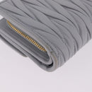 Miu Miu Matelasse Wallet Leather Gray Gold Auth 212584V-11