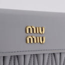 Miu Miu Matelasse Wallet Leather Gray Gold Auth 212584V-13