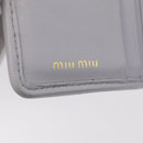 Miu Miu Matelasse Wallet Leather Gray Gold Auth 212584V-15
