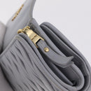 Miu Miu Matelasse Wallet Leather Gray Gold Auth 212584V-20