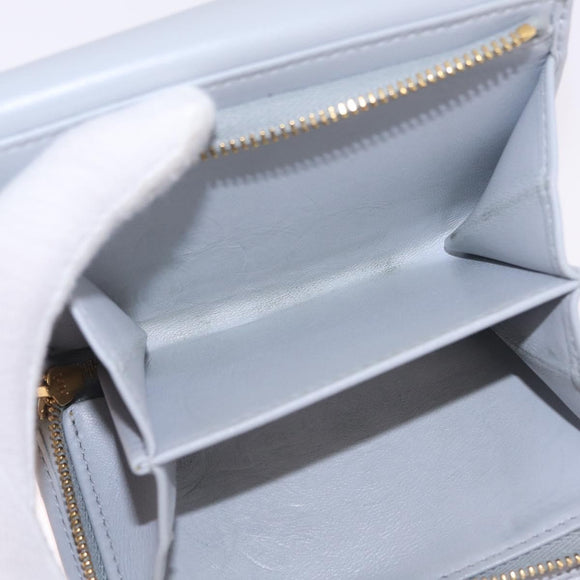 Miu Miu Matelasse Wallet Leather Gray Gold Auth 212584V