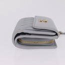 Miu Miu Matelasse Wallet Leather Gray Gold Auth 212584V-4