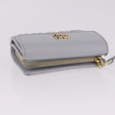 Miu Miu Matelasse Wallet Leather Gray Gold Auth 212584V-7