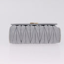Miu Miu Matelasse Wallet Leather Gray Gold Auth 212584V-8