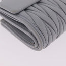 Miu Miu Matelasse Wallet Leather Gray Gold Auth 212584V-9