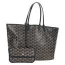 Goyard Herringbone Saint Louis PM Tote Bag PVC Black Auth 212594V-1