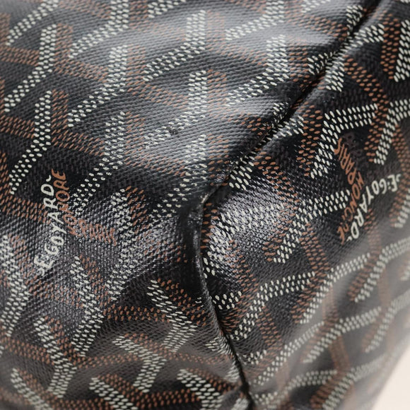 Goyard Herringbone Saint Louis PM Tote Bag PVC Black Auth 212594V