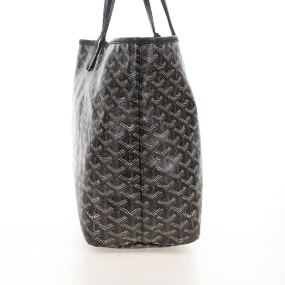 Goyard Herringbone Saint Louis PM Tote Bag PVC Black Auth 212594V
