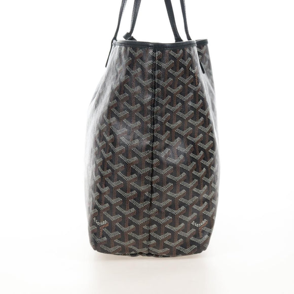 Goyard Herringbone Saint Louis PM Tote Bag PVC Black Auth 212594V