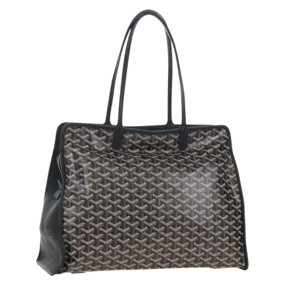 Goyard Herringbone Ardy PM Tote Bag PVC Leather Black Auth 212602SAM