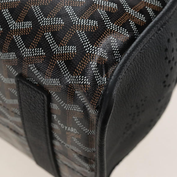 Goyard Herringbone Ardy PM Tote Bag PVC Leather Black Auth 212602SAM