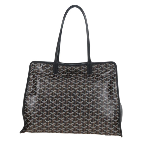 Goyard Herringbone Ardy PM Tote Bag PVC Leather Black Auth 212602SAM