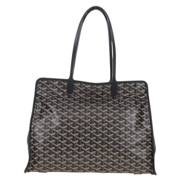 Goyard Herringbone Ardy PM Tote Bag PVC Leather Black Auth 212602SAM