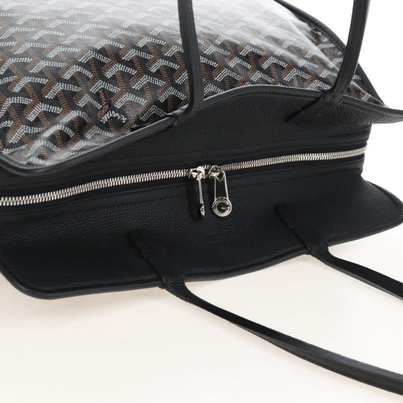 Goyard Herringbone Ardy PM Tote Bag PVC Leather Black Auth 212602SAM