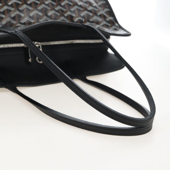 Goyard Herringbone Ardy PM Tote Bag PVC Leather Black Auth 212602SAM