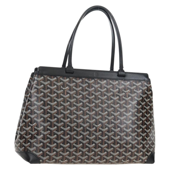 Goyard Herringbone Belcious PM Tote Bag PVC Black Auth 212604V