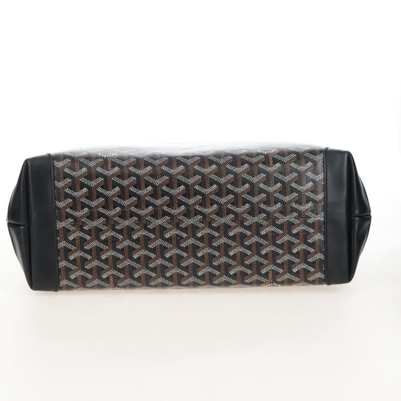 Goyard Herringbone Belcious PM Tote Bag PVC Black Auth 212604V