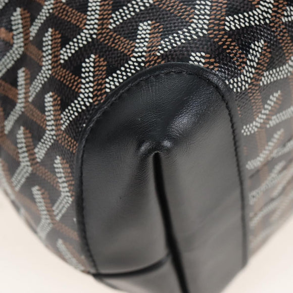Goyard Herringbone Belcious PM Tote Bag PVC Black Auth 212604V