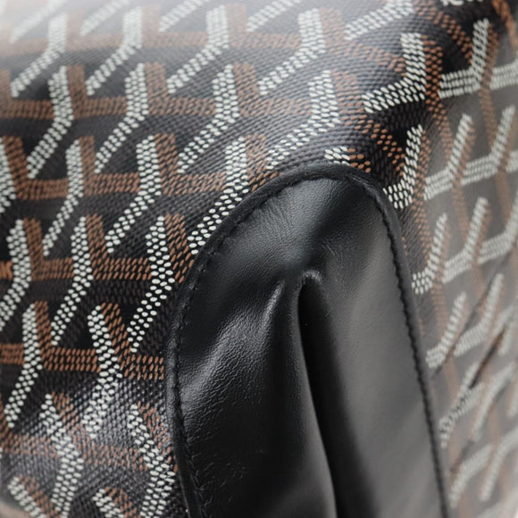 Goyard Herringbone Belcious PM Tote Bag PVC Black Auth 212604V
