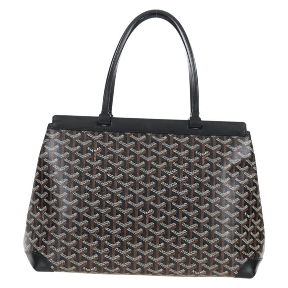 Goyard Herringbone Belcious PM Tote Bag PVC Black Auth 212604V