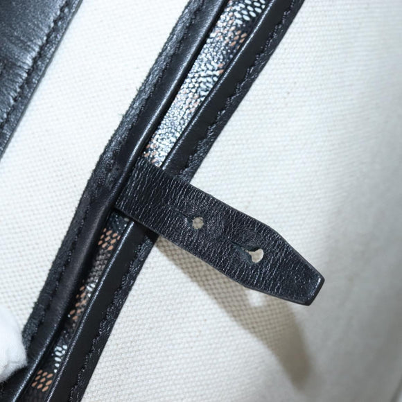 Goyard Herringbone Belcious PM Tote Bag PVC Black Auth 212604V