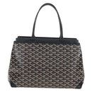Goyard Herringbone Belcious PM Tote Bag PVC Black Auth 212604V-3