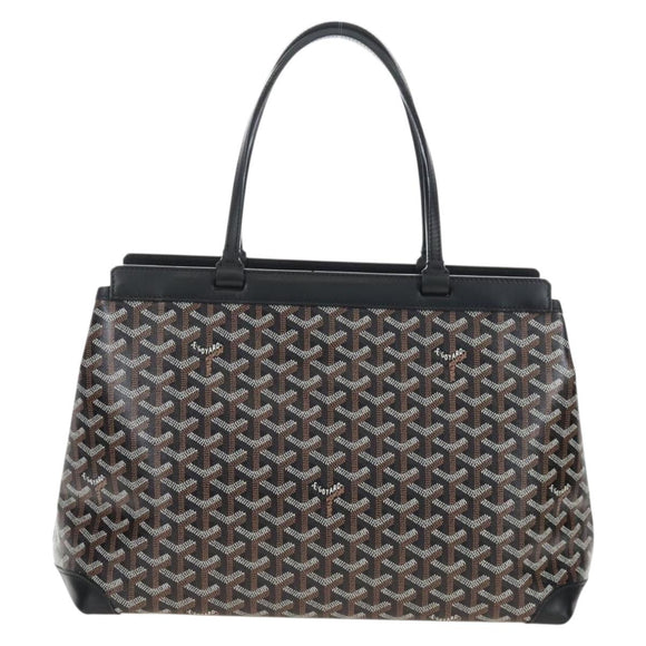 Goyard Herringbone Belcious PM Tote Bag PVC Black Auth 212604V