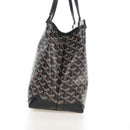 Goyard Herringbone Belcious PM Tote Bag PVC Black Auth 212604V-4