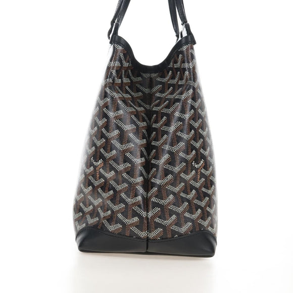 Goyard Herringbone Belcious PM Tote Bag PVC Black Auth 212604V