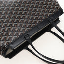 Goyard Herringbone Belcious PM Tote Bag PVC Black Auth 212604V-6