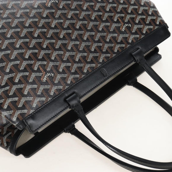Goyard Herringbone Belcious PM Tote Bag PVC Black Auth 212604V