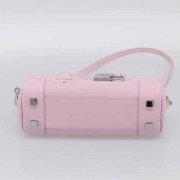 LOEWE x Suna Fujita Hammock 23 Bag Leather 2way Pink Silver Auth 212710SM