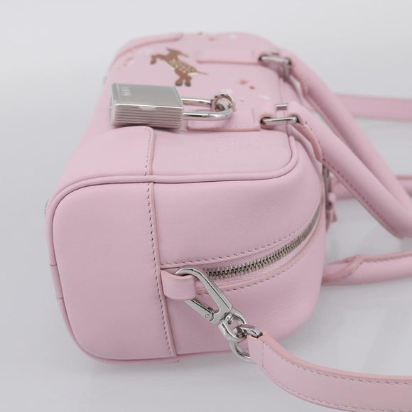LOEWE x Suna Fujita Hammock 23 Bag Leather 2way Pink Silver Auth 212710SM