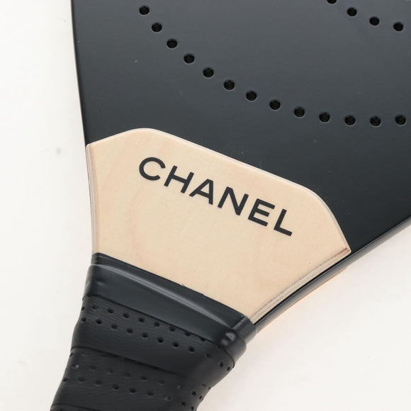 CHANEL Beach Racket And Ball Set Wood Black CC Auth 212715SM